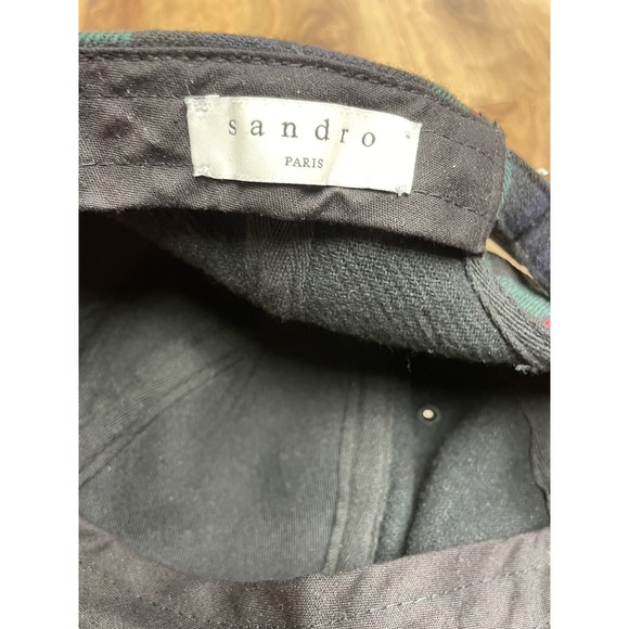 Sandro Paris Green Plaid Baseball Hat